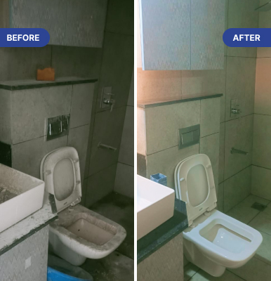 Bathroom image before and after